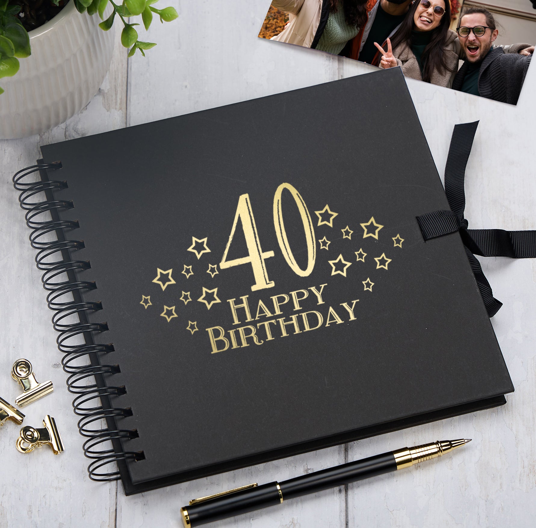 40th Birthday Memory Scrapbook Album With Star Design Various Colours Available
