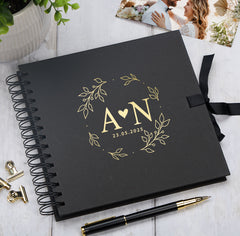 Personalised  Wedding Guest Book Reception Guestbook With Heart and Leaves