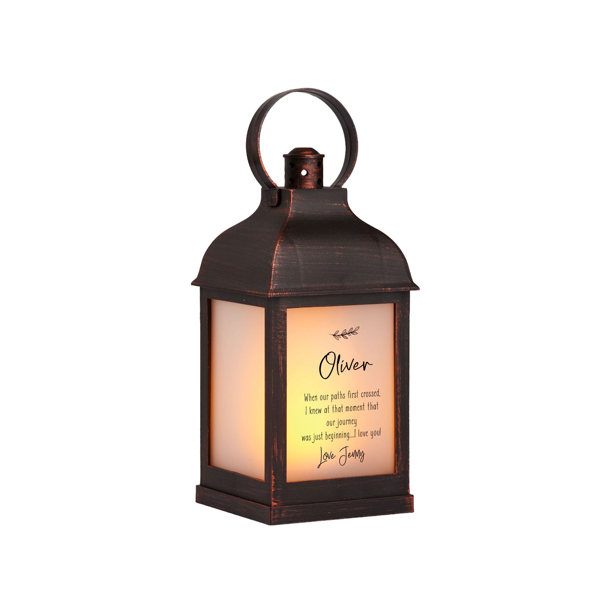 Personalised Love Anniversary Valentines Lamp Lantern Night Light Gift