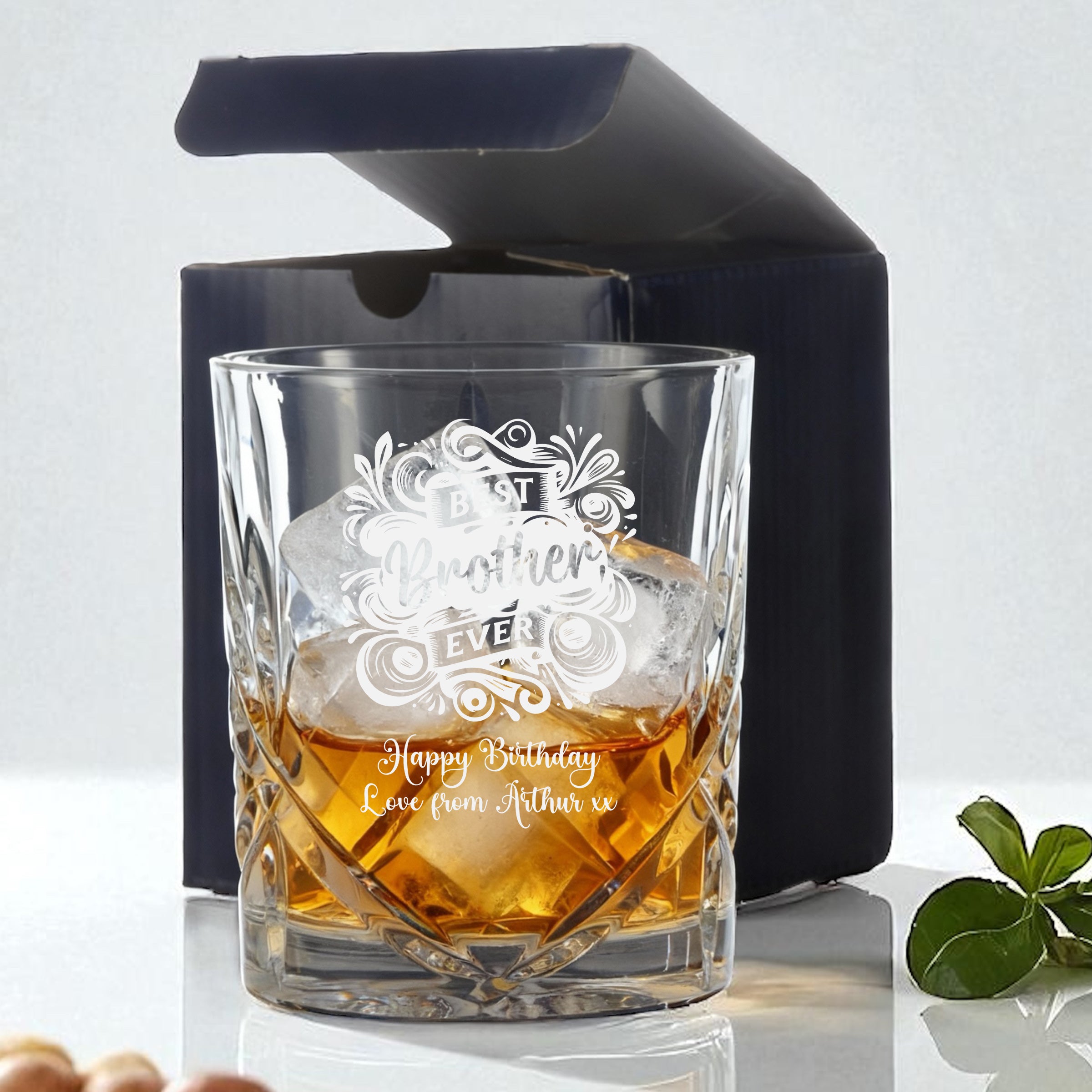 Customised Bespoke Personalised Crystal Cut Whisky Glass Gift For Brother Personalised ukgiftstoreonline