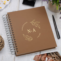 Personalised Large Wedding Photo Album With Circular Leaves and Names