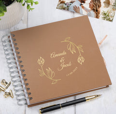 Personalised  Wedding Guest Book Reception Guestbook Flowers and Names