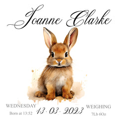 Personalised Baby Keepsake Box Memories Gift With Woodland Rabbit
