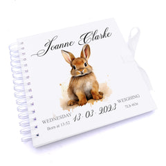 Personalised Baby Scrapbook or Photo Album My First Year Woodland Bunny