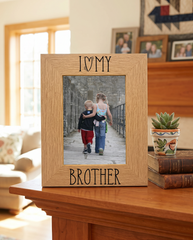 Brother Photo Frame – Engraved Oak Wood Finish Frame Brother Photo Frame ukgiftstoreonline