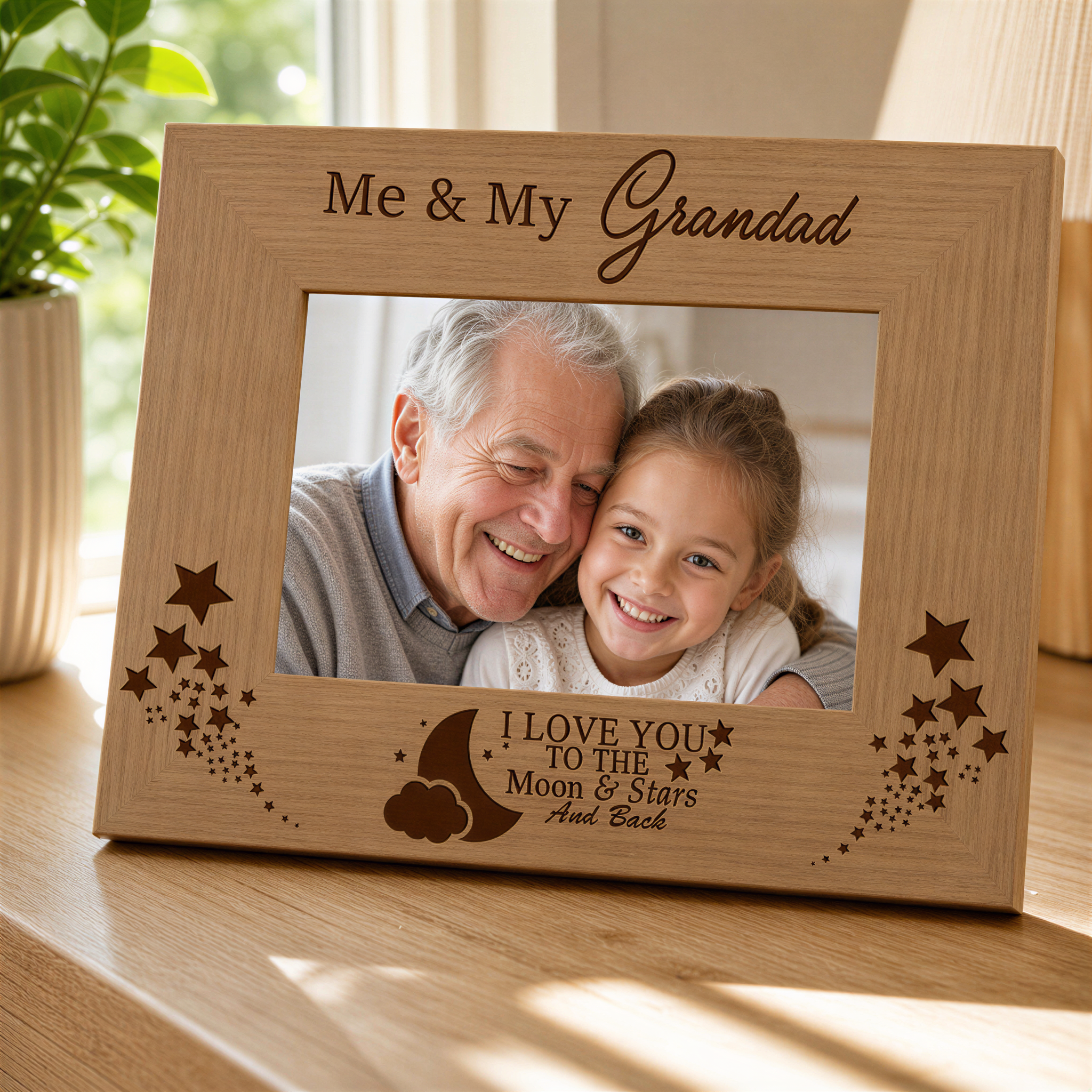 Me and My Grandad Love You To The Moon Photo Frame Gift grandad photo frame ukgiftstoreonline