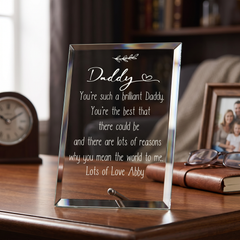 Personalised Daddy Keepsake Gift Glass Plaque With Sentiment Personalised Plaque Gift ukgiftstoreonline