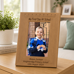 Personalised Engraved My First Day Of School Wooden Photo Frame Keepsake Photo Frame ukgiftstoreonline