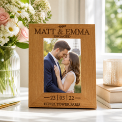 Personalised Engagement Sentiment Gift Wooden Photo Picture Frame Portrait Photo Frame ukgiftstoreonline