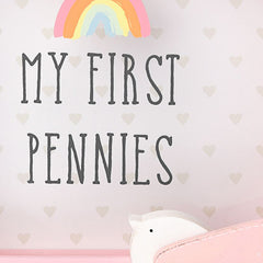 Personalised Engraved Money Box Frame My First Pennies - Pink Bird Savings Bank for Babies - Newborn Gift - Kids Piggy Bank for Baby Girl
