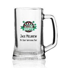 Personalised Darts Themed Beer Mug Tankard Gift Birthday Or Events