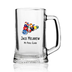 Personalised Pool Or Snooker Themed Beer Mug Tankard Gift Birthday Or Events