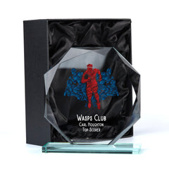 Large Jade Glass Personalised 15cm Colour Rugby Trophy Award