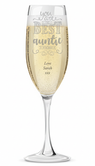 Gift For Auntie Personalised Engraved Champagne Prosecco Glass Flute