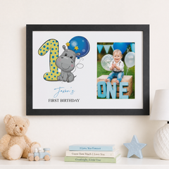 Personalised Baby Boy Photo Frame, 1St Birthday Keepsake Wood Gift Birthday Photo Frame ukgiftstoreonline