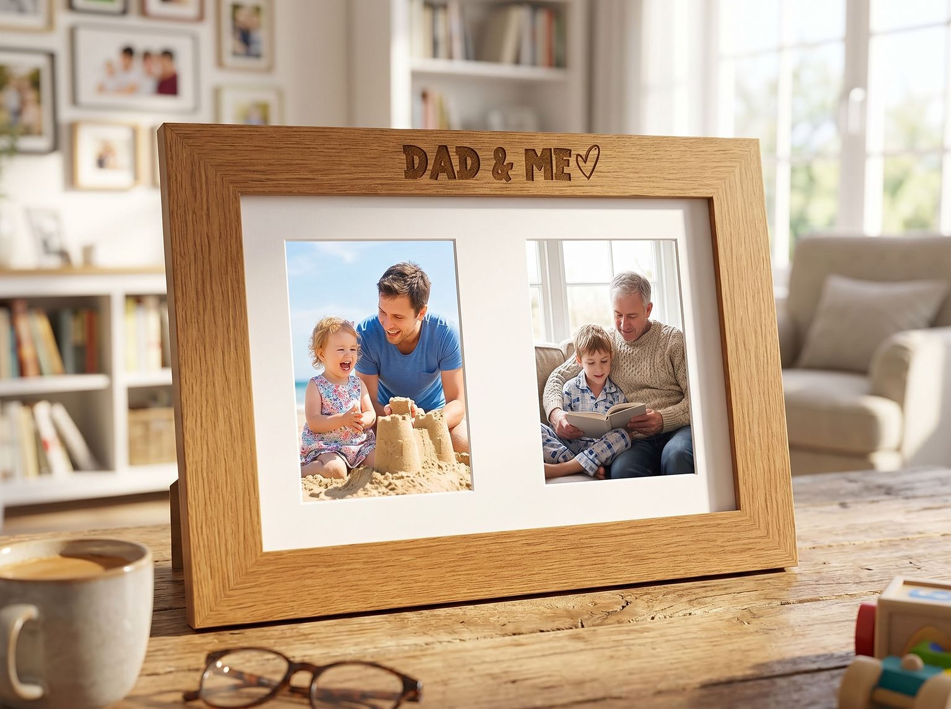 Dad and Me Photo Picture Frame Double 6x4 Inch Photo Frame ukgiftstoreonline