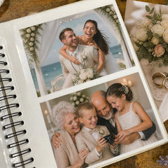 Wedding Photo Album, Engraved Wooden Keepsake, Spiral Bound 6X4 ukgiftstoreonline