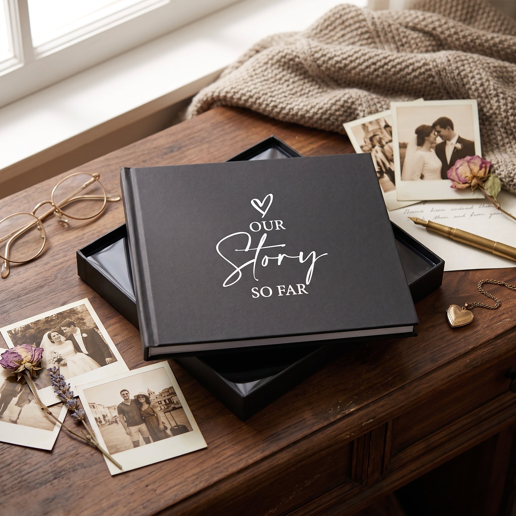 Our Love Story Black Photo Album For 50 x 6 by 4 Photos Birthday Photo Album ukgiftstoreonline