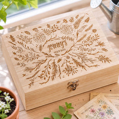 Personalised Seed Box – Wooden Floral Garden Storage With Six Compartments ukgiftstoreonline