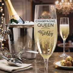 Personalised Champagne Glass - Engraved Flute Gift For Champagne Lover Personalised Champagne Glasses ukgiftstoreonline
