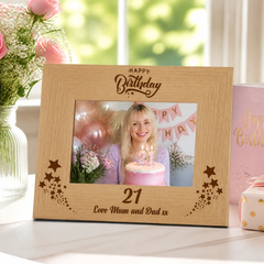 Personalised Birthday Photo Frame, Wooden Happy Birthday Gift Birthday Photo Frame ukgiftstoreonline 4 x 6 Inch
