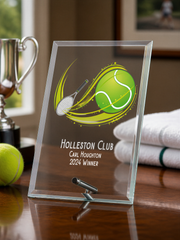 Personalised Tennis Award Trophy Plaque With Colour Print Personalised Plaque Sign ukgiftstoreonline