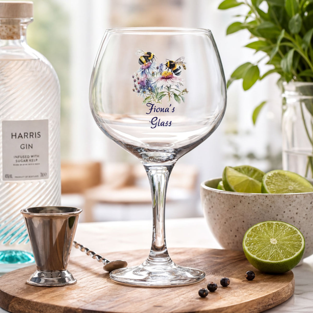 Personalised Bumble Bee Cocktail Gin Glass Gift For Her Personalised Gin Glasses ukgiftstoreonline