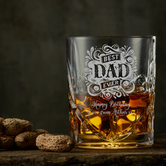 Customised Bespoke Personalised Crystal Cut Whisky Glass Dad Gift Personalised ukgiftstoreonline