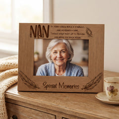 Nan Special Memories Remembrance Photo Frame Gift Oak Wood Finish Nan Photo Frame ukgiftstoreonline