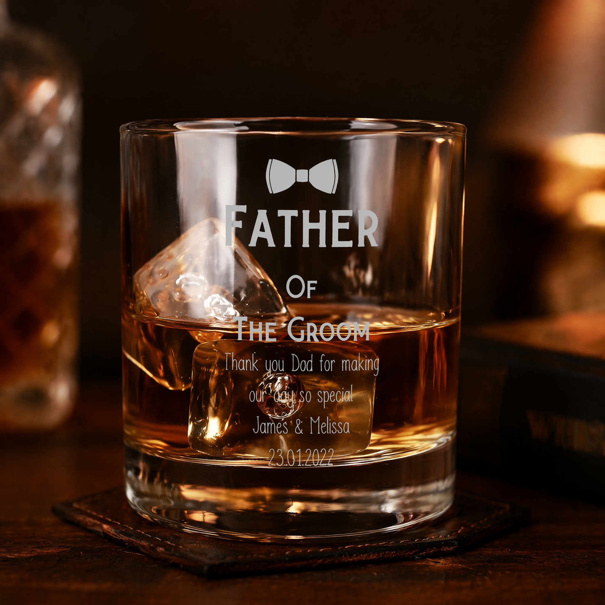 Engraved Personalised Father of The Groom Whiskey Glass Personalised Whiskey Glass ukgiftstoreonline