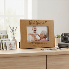 Personalised Great Grandma Wooden Engraved Photo Frame Gift Grandma Photo Frame ukgiftstoreonline