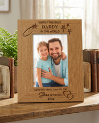Personalised Daddy Photo Frame – Wooden Engraved Best Dad Gift Idea Photo Frame ukgiftstoreonline