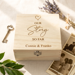 ukgiftstoreonline Personalised Our Love Story Memory Keepsake Gift Box With Heart Keepsake Gift ukgiftstoreonline