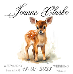 Personalised Baby Keepsake Box Memories Gift With Woodland Fawn