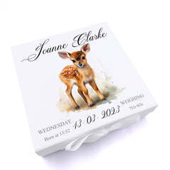 Personalised Baby Keepsake Box Memories Gift With Woodland Fawn