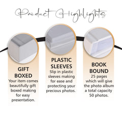 40th Birthday White Photo Album Gift For Her 50 x 6" x 4" Photos
