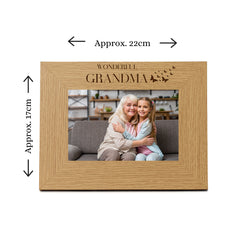 Grandma Butterfly Gift Mother's Day Birthday Wooden Engraved Photo Frame