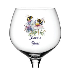 Personalised Bumble Bee Cocktail Gin Glass Gift For Her