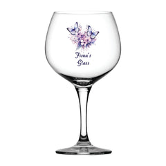 Personalised Purple Butterfly Cocktail Gin Glass Gift For Her