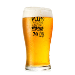 70th Birthday Beer Glass Gift For Him 1 Pint Cheers To Beers Gift Boxed