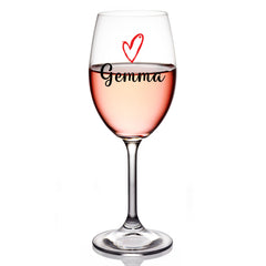 Personalised Any Name Wine Glass Gift For Her With Love Heart Any Occasion