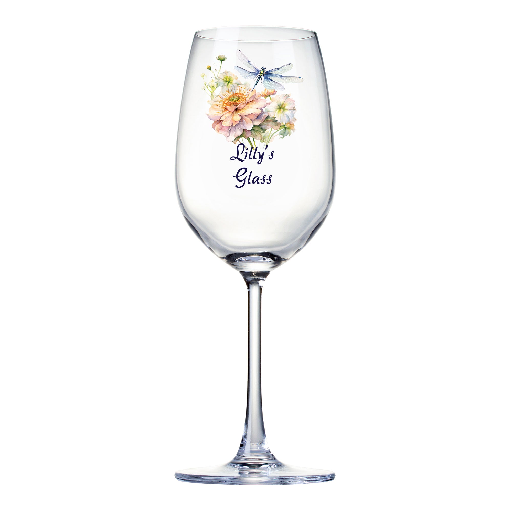 Personalised Dragonfly Wine Glass Gift For Her