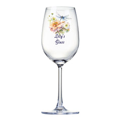 Personalised Dragonfly Wine Glass Gift For Her