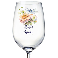 Personalised Dragonfly Wine Glass Gift For Her