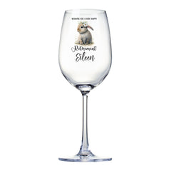 Personalised Retirement Wine Glass Gift For Her With Bunny Personalised Gin Glasses ukgiftstoreonline
