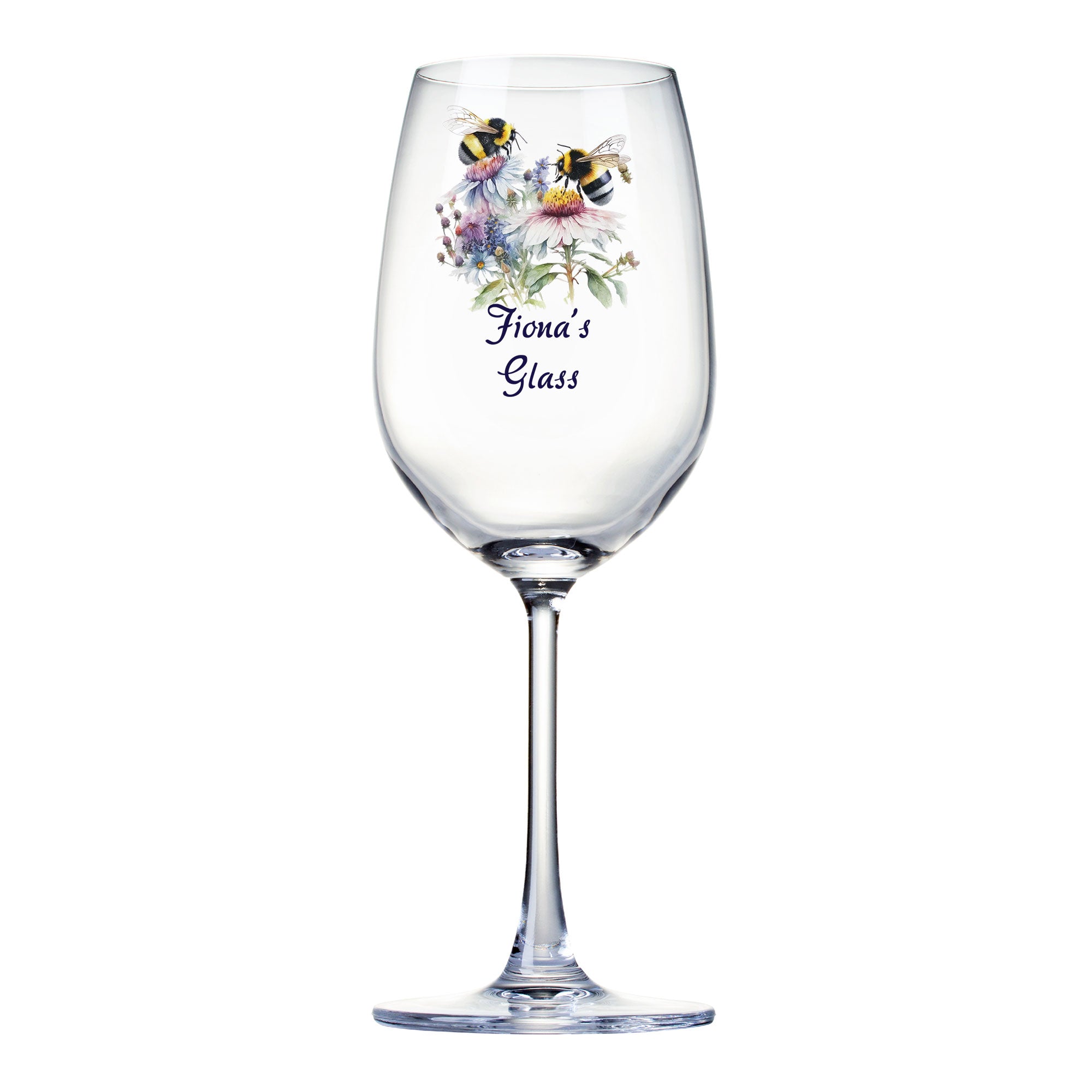 Personalised Bumble Bee Wine Glass Gift For Her