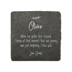 Personalised Love Anniversary or Valentines Slate Coaster Gift