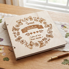 ukgiftstoreonline Personalised Special Sister Engraved Large Wooden Scrapbook Photo Album Sister Photo Album ukgiftstoreonline