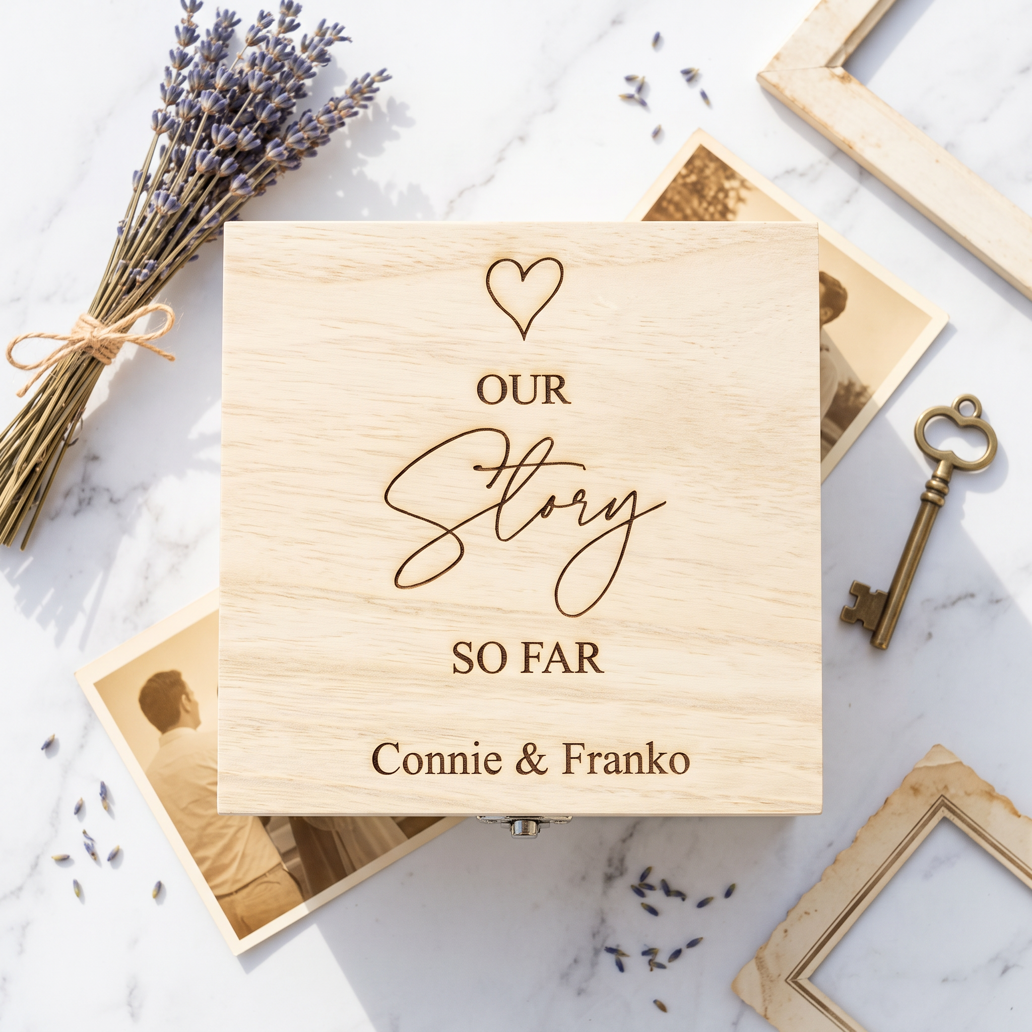 ukgiftstoreonline Personalised Our Love Story Memory Keepsake Gift Box With Heart Keepsake Gift ukgiftstoreonline