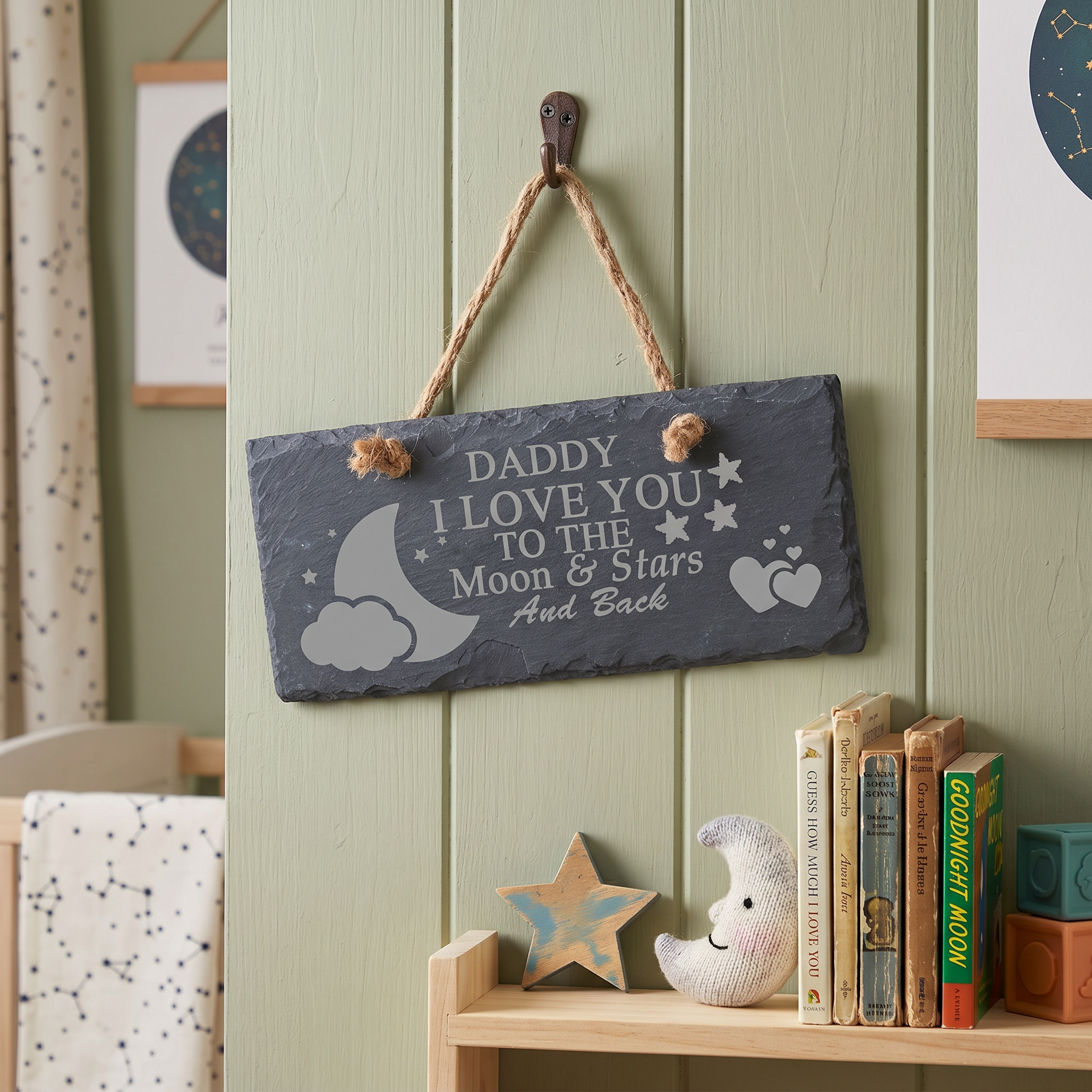 Slate Plaque – Daddy I Love You To The Moon And Back – Personalised Keepsake Gift Personalised Slate Marker ukgiftstoreonline